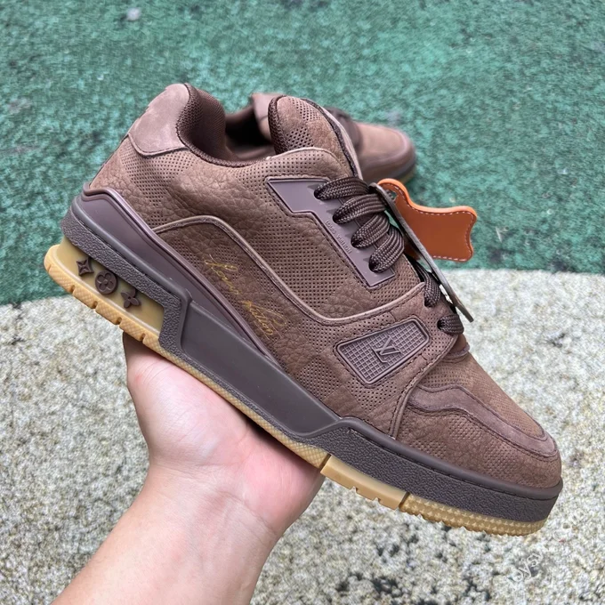 LOUIS VUITTON Trainer Denim Brown Sneakers