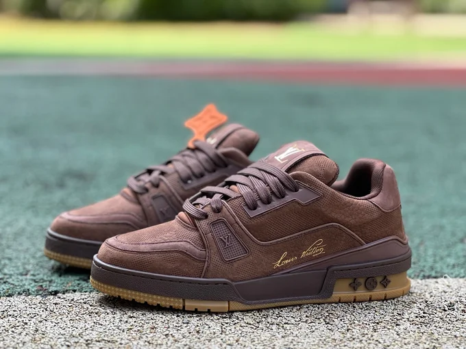 LOUIS VUITTON Trainer Denim Brown Sneakers