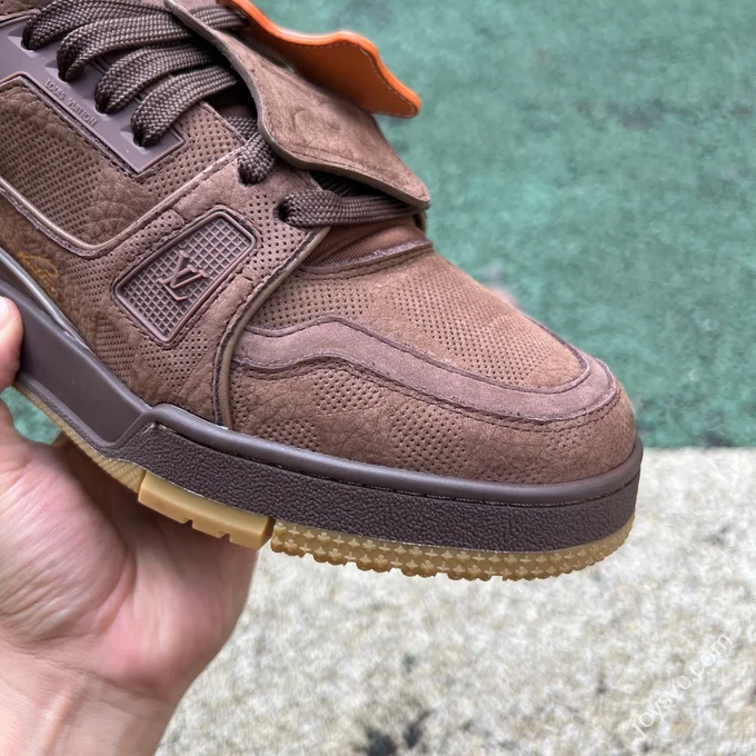 LOUIS VUITTON Trainer Denim Brown Sneakers