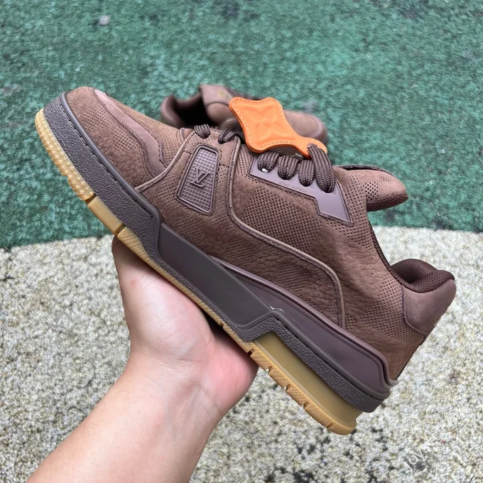 LOUIS VUITTON Trainer Denim Brown Sneakers