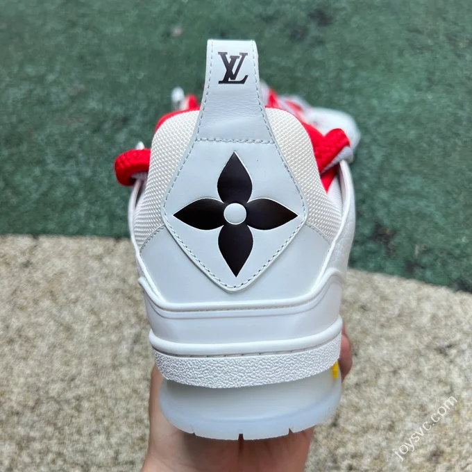 LOUIS VUITTON Skate LV White Red Lace-up Sneakers