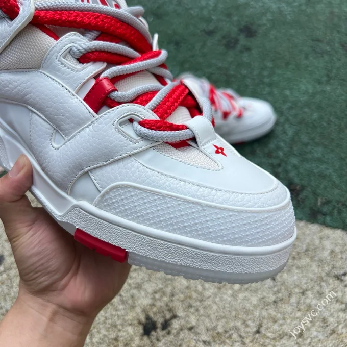 LOUIS VUITTON Skate LV White Red Lace-up Sneakers