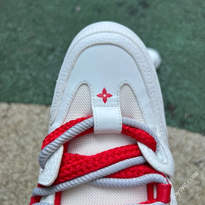 LOUIS VUITTON Skate LV White Red Lace-up Sneakers