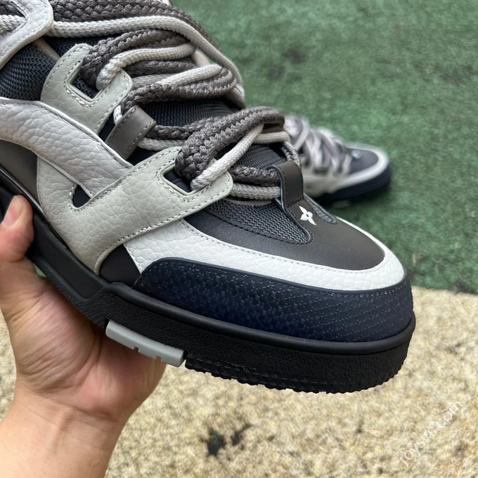 LOUIS VUITTON Skate LV Black Grey Lace-up Sneakers