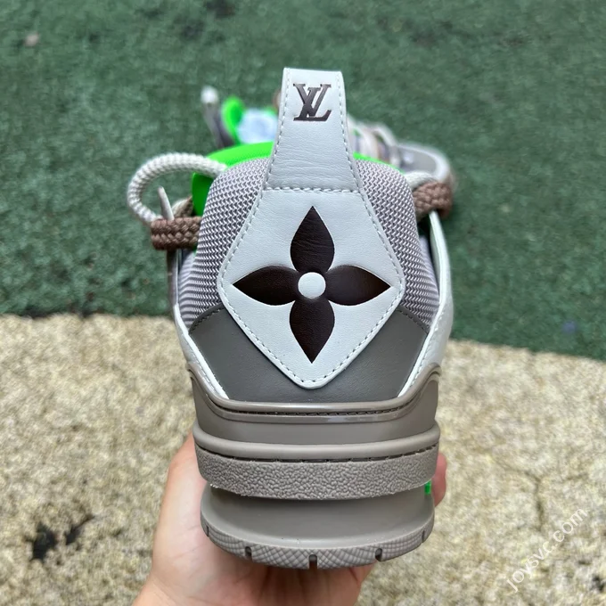 LOUIS VUITTON Skate LV Grey Green Lace-up Sneakers