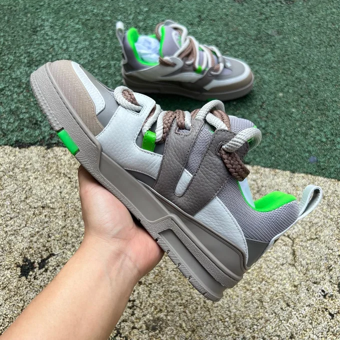 LOUIS VUITTON Skate LV Grey Green Lace-up Sneakers