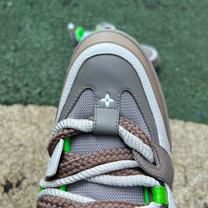 LOUIS VUITTON Skate LV Grey Green Lace-up Sneakers