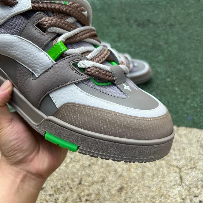 LOUIS VUITTON Skate LV Grey Green Lace-up Sneakers