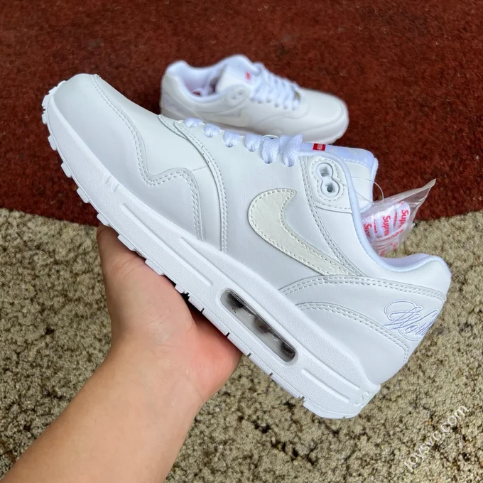 Nike Air Max 1 White Supreme Sneakers