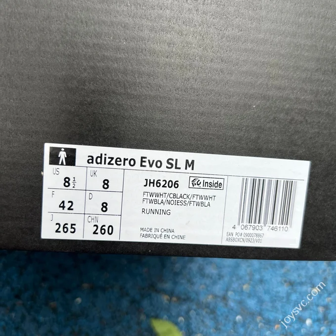 Adidas Adizero Evo SL White Black Marathon Running Shoes JH6206