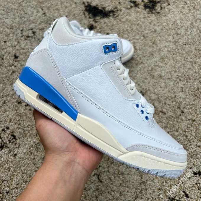 AJ3 White Grey Blue Lucky Blue Sneakers CT8532-101