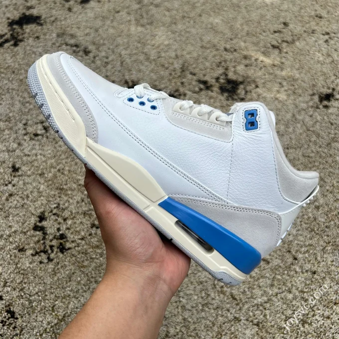 AJ3 White Grey Blue Lucky Blue Sneakers CT8532-101