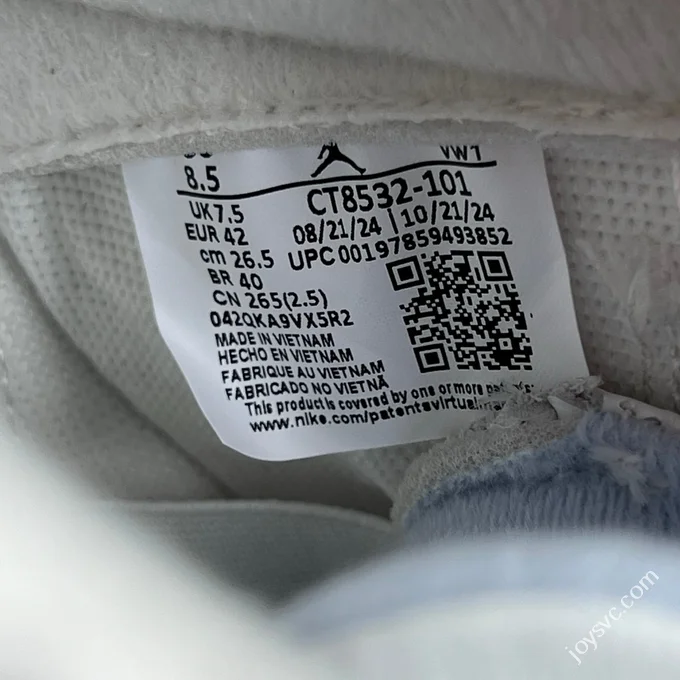 AJ3 White Grey Blue Lucky Blue Sneakers CT8532-101