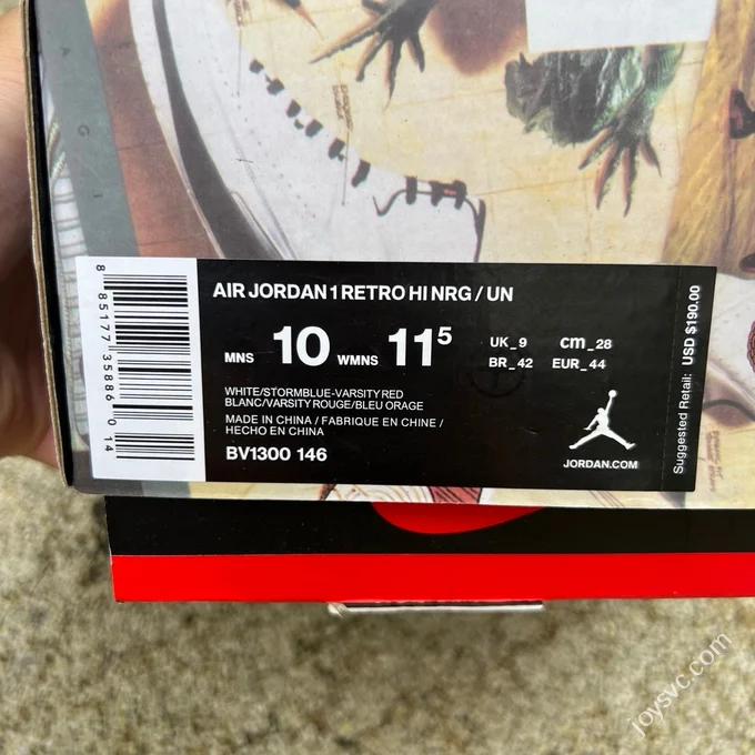 AJ1 Union White Blue Red Patchwork Sneakers