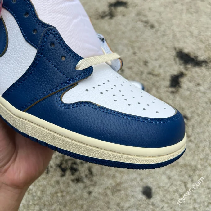 AJ1 Union White Blue Red Patchwork Sneakers