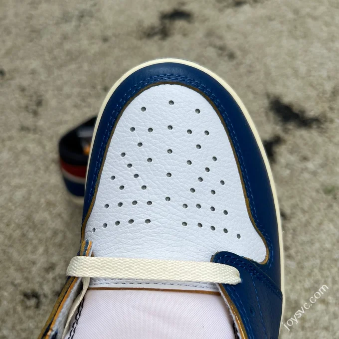 AJ1 Union White Blue Red Patchwork Sneakers