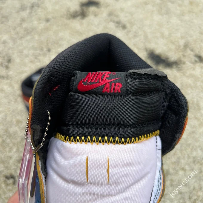 AJ1 Union White Blue Red Patchwork Sneakers