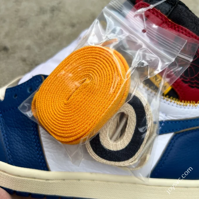 AJ1 Union White Blue Red Patchwork Sneakers