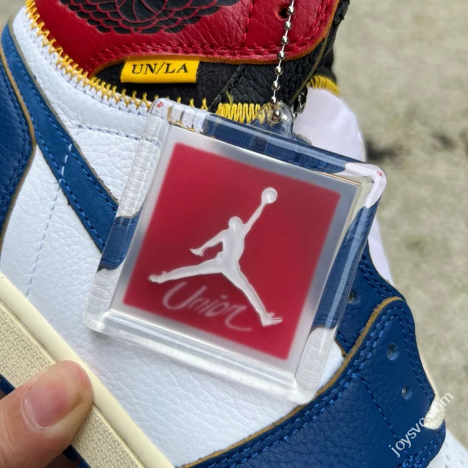 AJ1 Union White Blue Red Patchwork Sneakers
