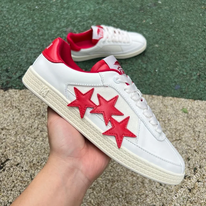 AMIRI Pacific Leather White Red Sneakers