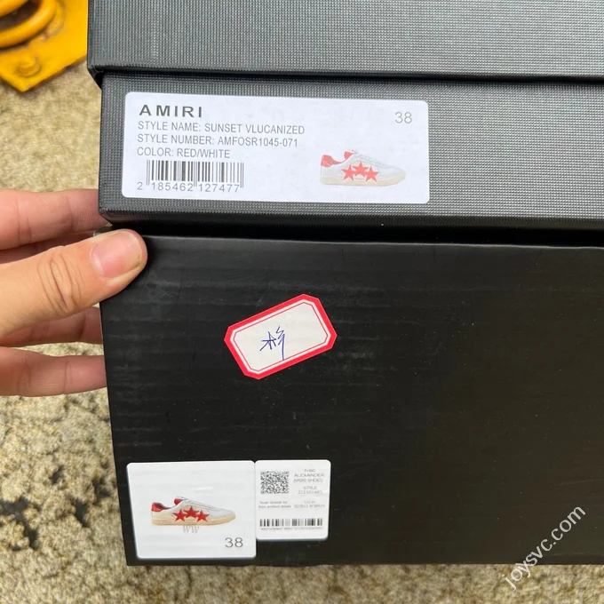 AMIRI Pacific Leather White Red Sneakers