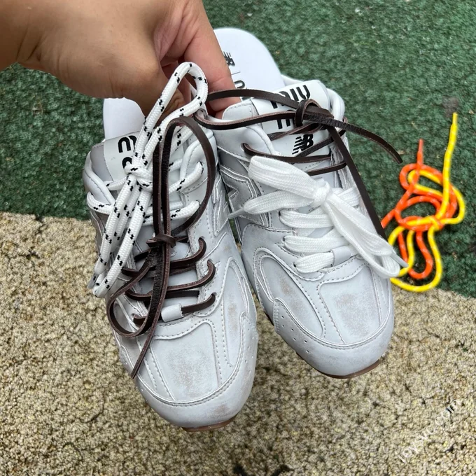 New Balance x Miu Miu White Grey Mule