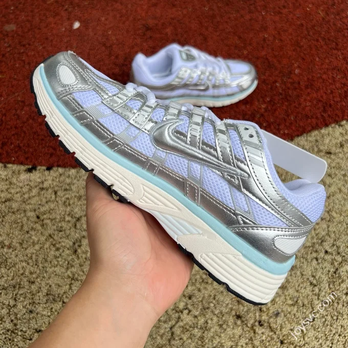 Nike P-6000 White Silver Blue Low Top Sneakers BV1021-106
