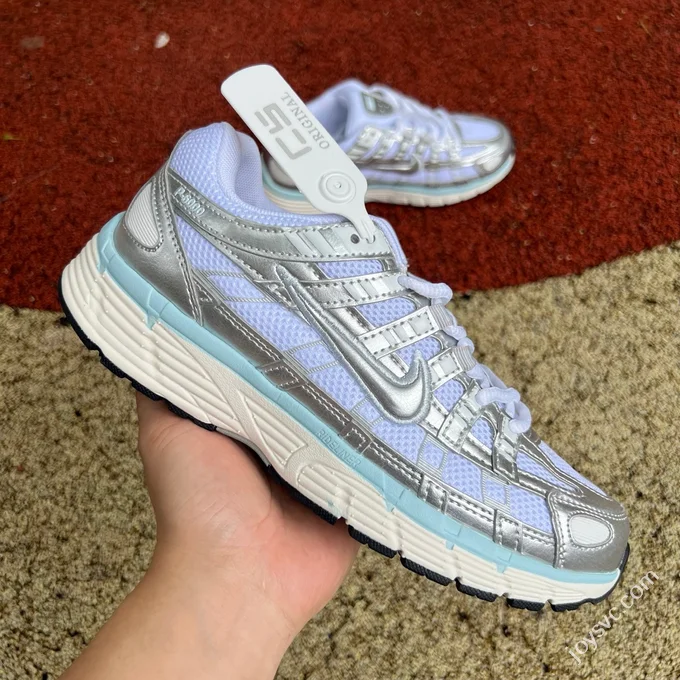 Nike P-6000 White Silver Blue Low Top Sneakers BV1021-106