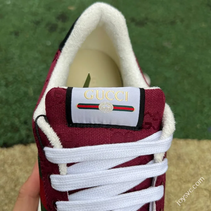 Gucci Screener Dirty Look White Red Sneakers
