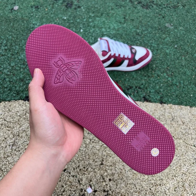 Gucci Screener Dirty Look White Red Sneakers