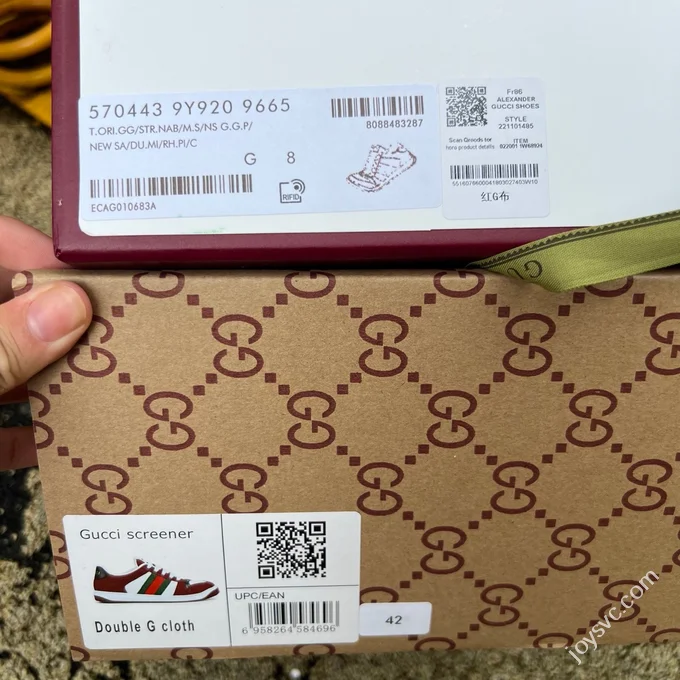 Gucci Screener Dirty Look White Red Sneakers