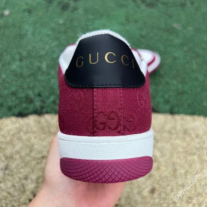 Gucci Screener Dirty Look White Red Sneakers