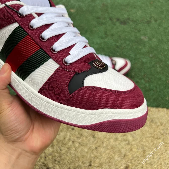 Gucci Screener Dirty Look White Red Sneakers