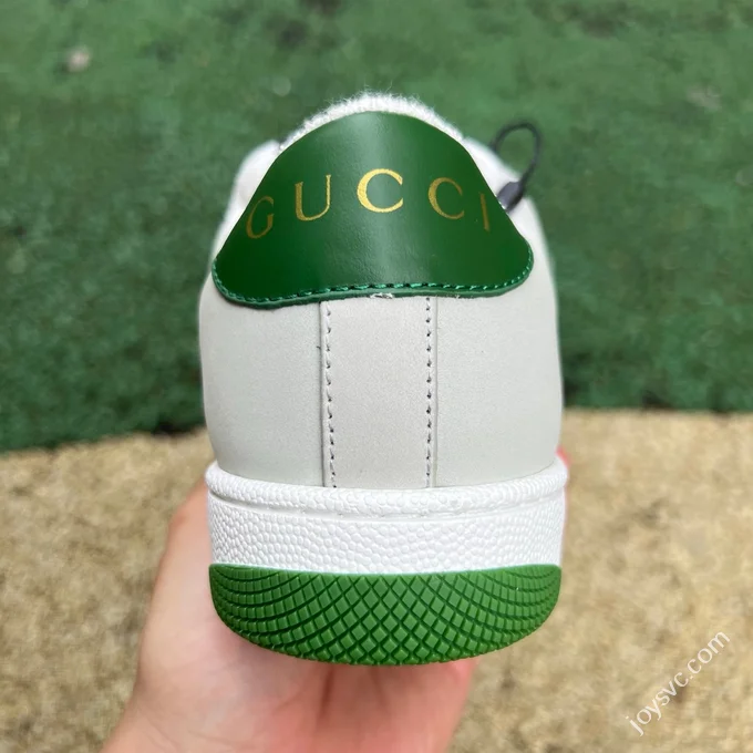 Gucci Screener Dirty Look White Grey Green Sneakers