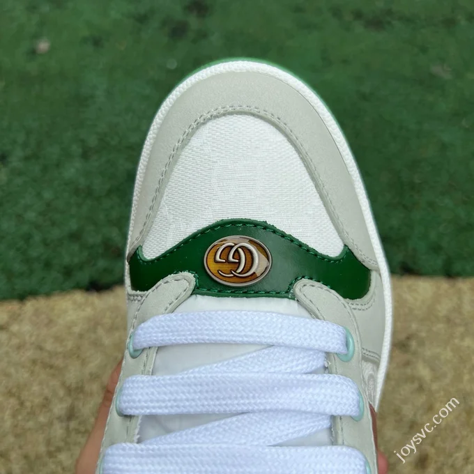 Gucci Screener Dirty Look White Grey Green Sneakers
