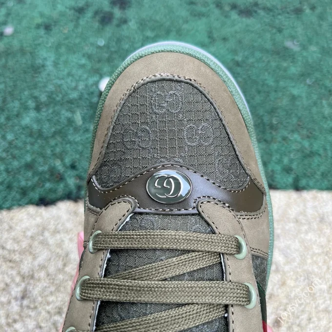 Gucci Screener Dirty Look Olive Green Sneakers