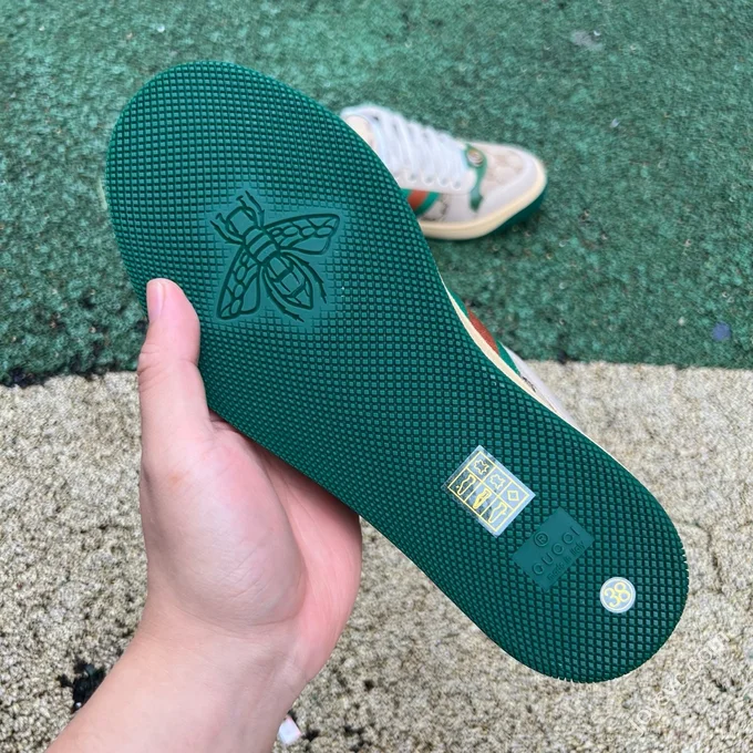 Gucci Screener Dirty Look Green Fabric Classic Sneakers