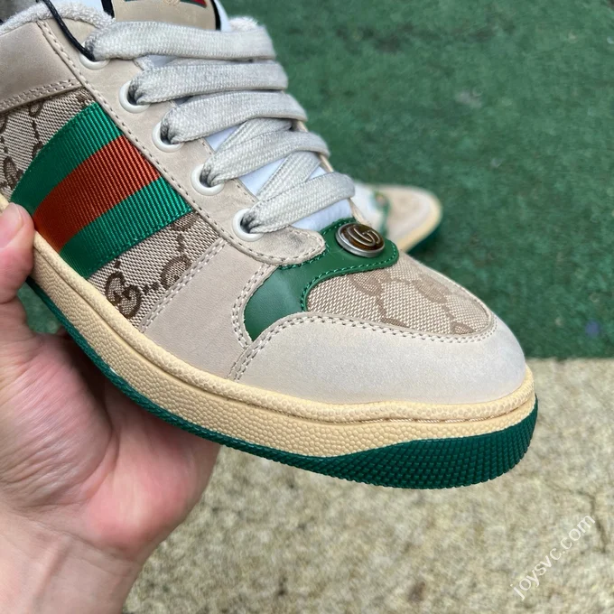 Gucci Screener Dirty Look Green Fabric Classic Sneakers