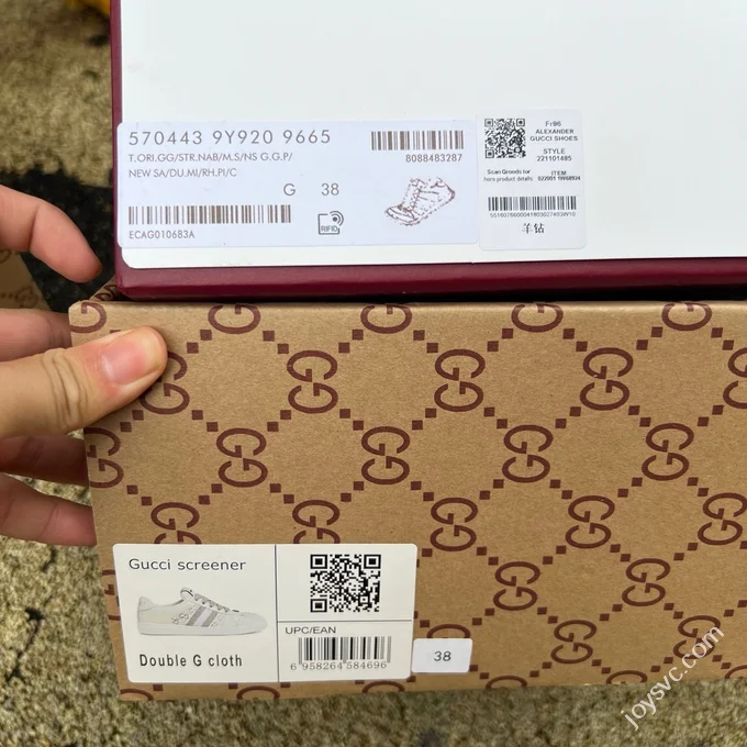 Gucci Screener Dirty Look White Diamond White Grey Sneakers