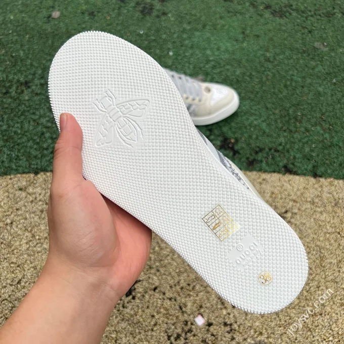 Gucci Screener Dirty Look White Diamond White Grey Sneakers