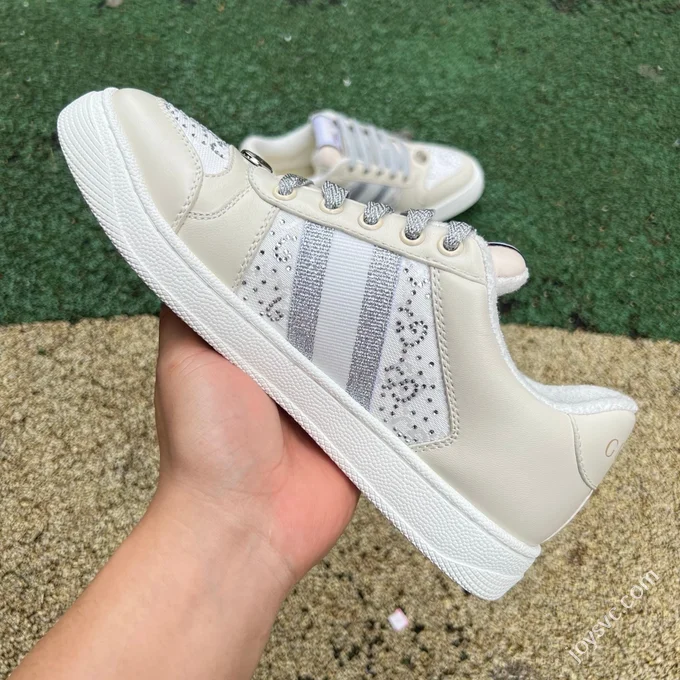 Gucci Screener Dirty Look White Diamond White Grey Sneakers