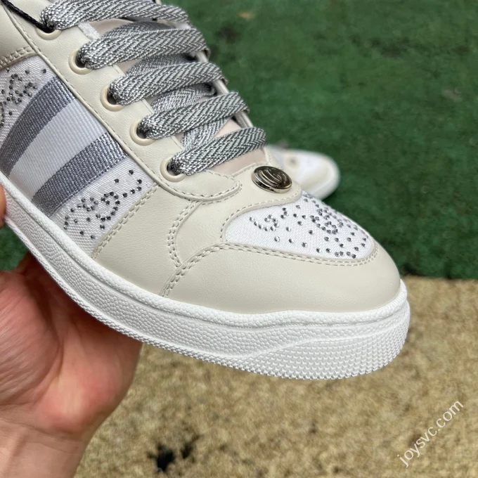 Gucci Screener Dirty Look White Diamond White Grey Sneakers