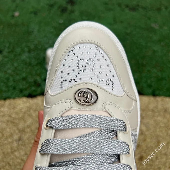 Gucci Screener Dirty Look White Diamond White Grey Sneakers