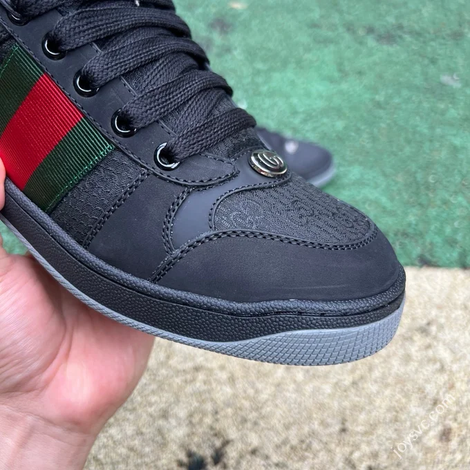 Gucci Screener Dirty Look Black Green Sneakers