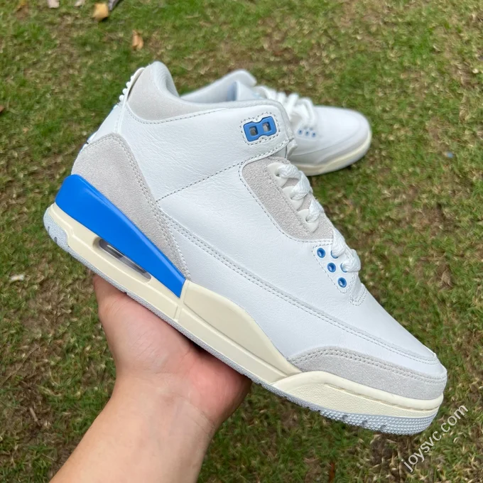 AJ3 White Grey Blue Lucky Blue Sneakers CT8532-101