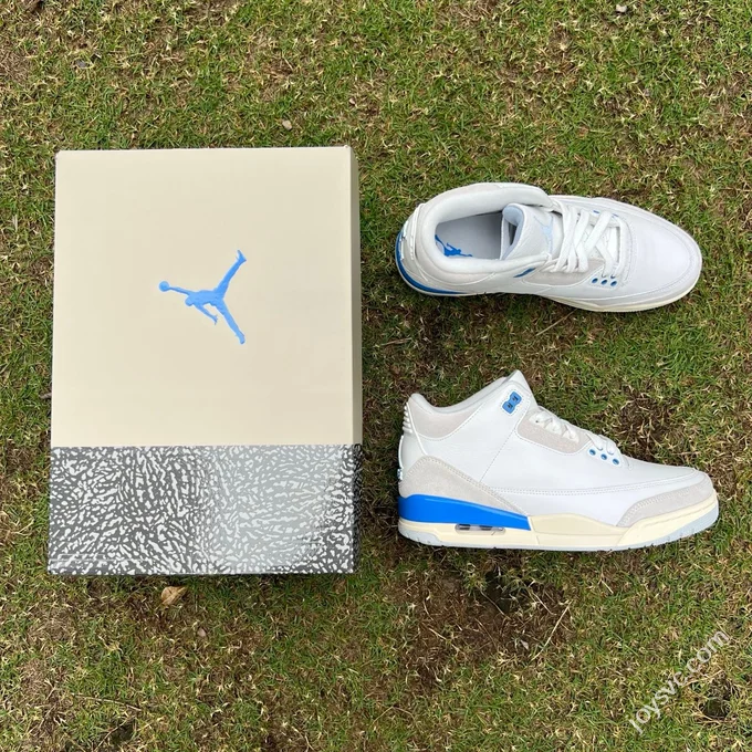 AJ3 White Grey Blue Lucky Blue Sneakers CT8532-101