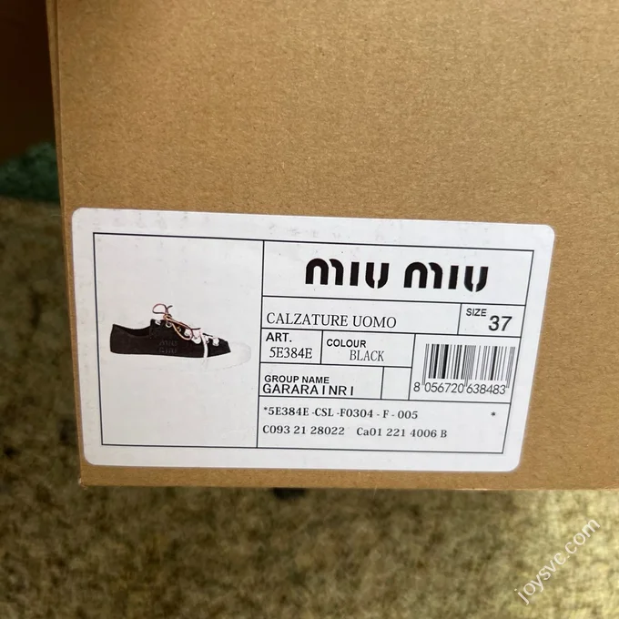 Miu Miu Washed Denim Canvas Shoes Black White