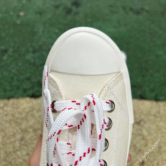 Miu Miu Washed Denim Canvas Shoes Pure White