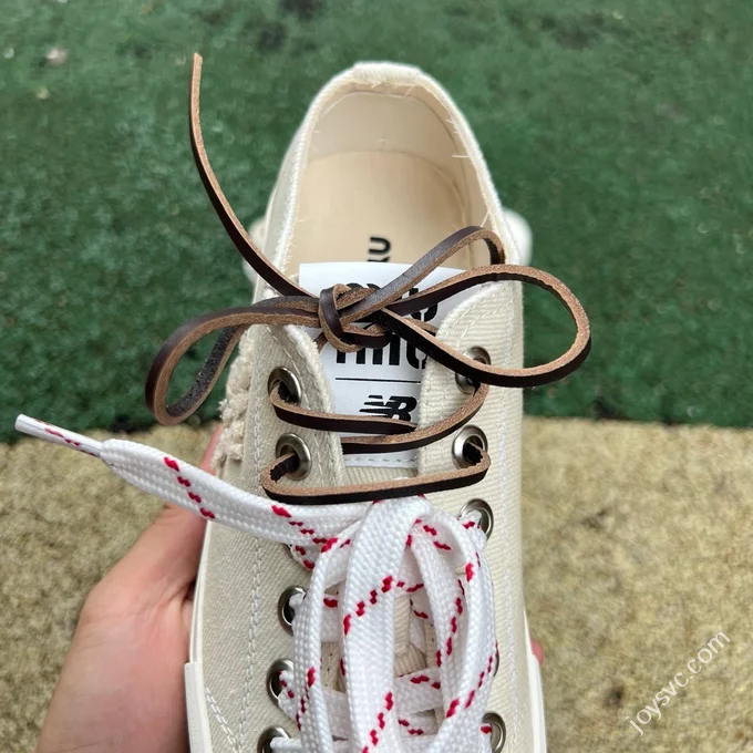 Miu Miu Washed Denim Canvas Shoes Pure White