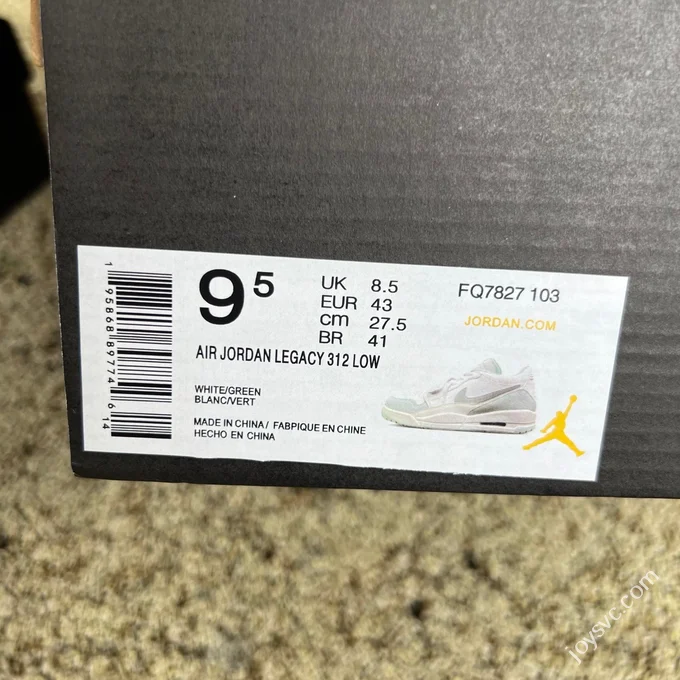 AJ312 White Green Low Top Sneakers Fq7827-103